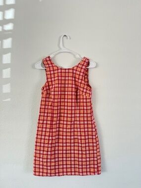 Faded Glory Red and Yellow Plaid Midi Dress
